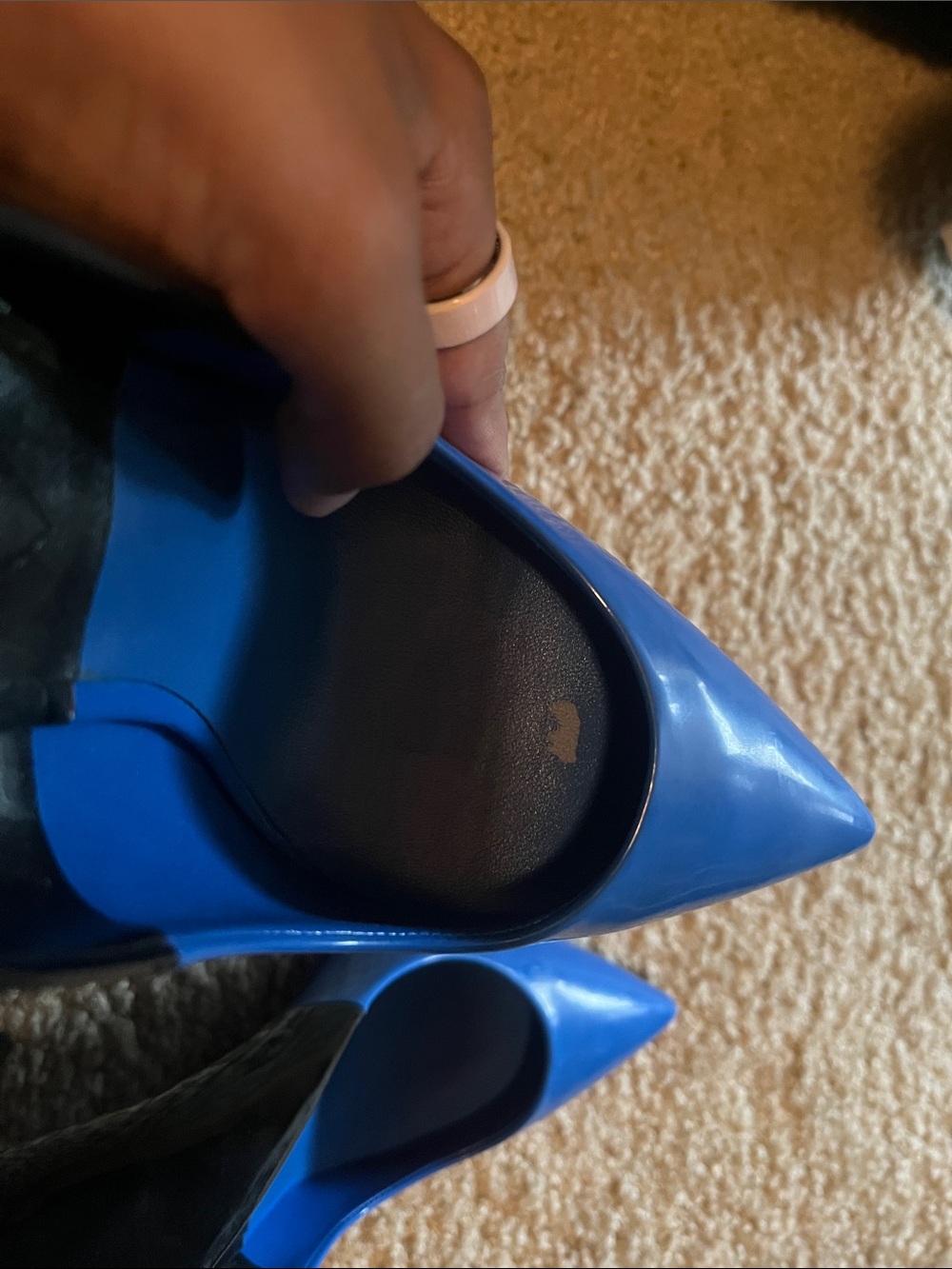 ALDO Two-Tone Blue and Black Pointed Toe Pumps - Picture 8 of 13